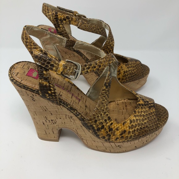 Elaine Turner Shoes Elaine Turner Faux Snake Skin Cork